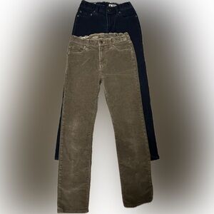 Crewcuts boys stretch corduroy pants. Navy blue and brown.